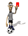 Soccer referee with red card
