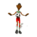 Juggling soccer player